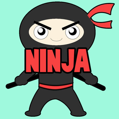 400x400 how to draw cartoon ninja boy east step - Ninja Cartoon Drawing