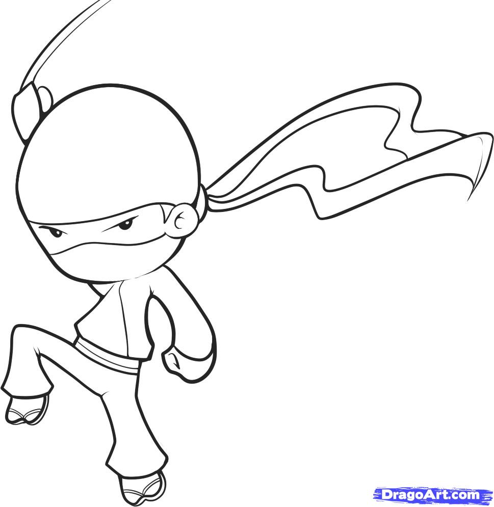969x995 draw an easy ninja, step - Ninja Cartoon Drawing