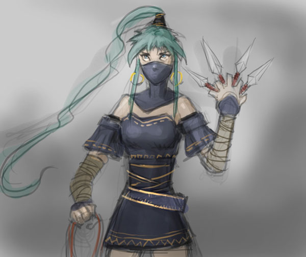 600x504 How To Draw Manga Ninja Girl - Ninja Drawing