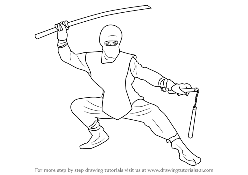 800x566 Learn How To Draw A Ninja - Ninja Drawing