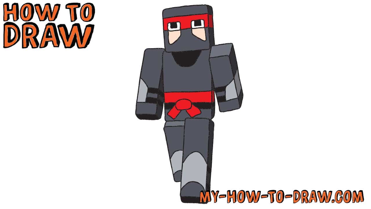 1280x720 How To Draw A Minecraft Ninja - Ninja Drawing Easy