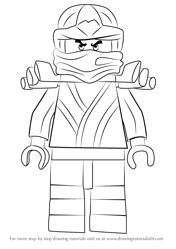 596x842 Learn How To Draw Golden Ninja From Ninjago - Ninja Drawing Easy