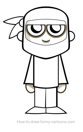 280x445 Ninja Drawing - Ninja Drawing Easy