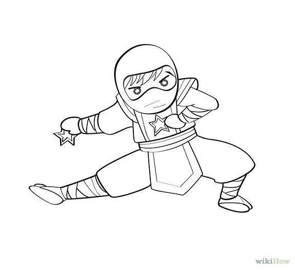 575x525 Ninja Drawing Easy - Ninja Drawing Easy