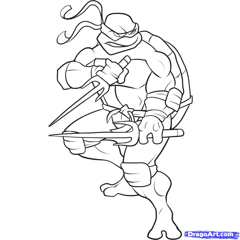 1015x1015 Simple Ninja Coloring Pages Printable Coloring - Ninja Drawing For Kids