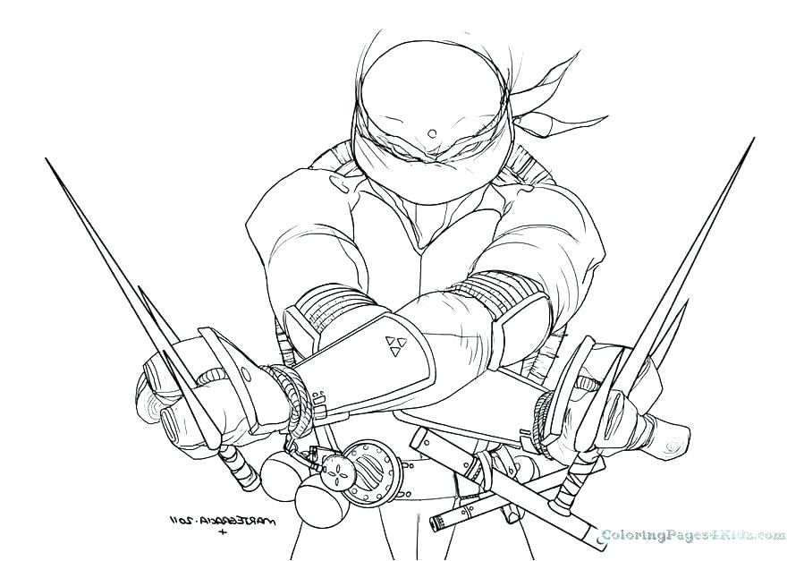 899x627 Coloring Pages For Kids Fall Teens Disney Easy Ninja Turtle - Ninja Drawing For Kids