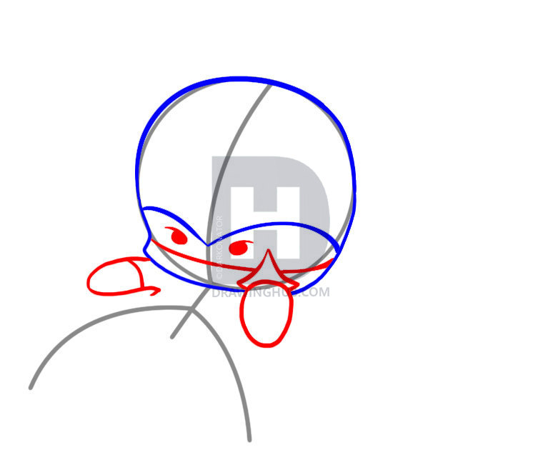 767x658 How To Draw A Chibi Ninja, Step - Ninja Mask Drawing