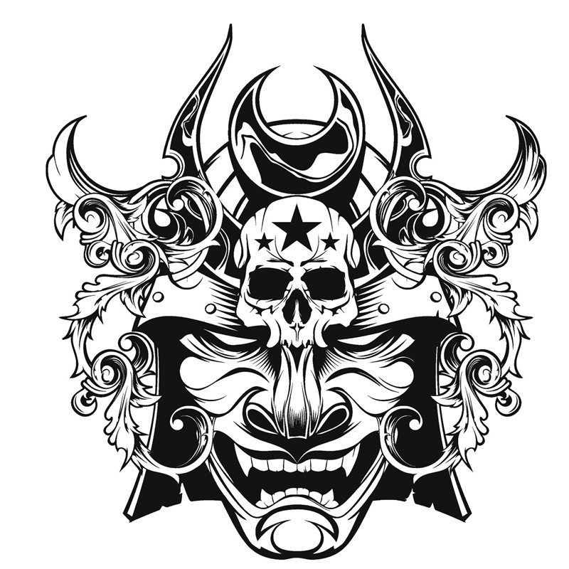 800x800 drawings japanese tattoo art, samurai - Ninja Mask Drawing