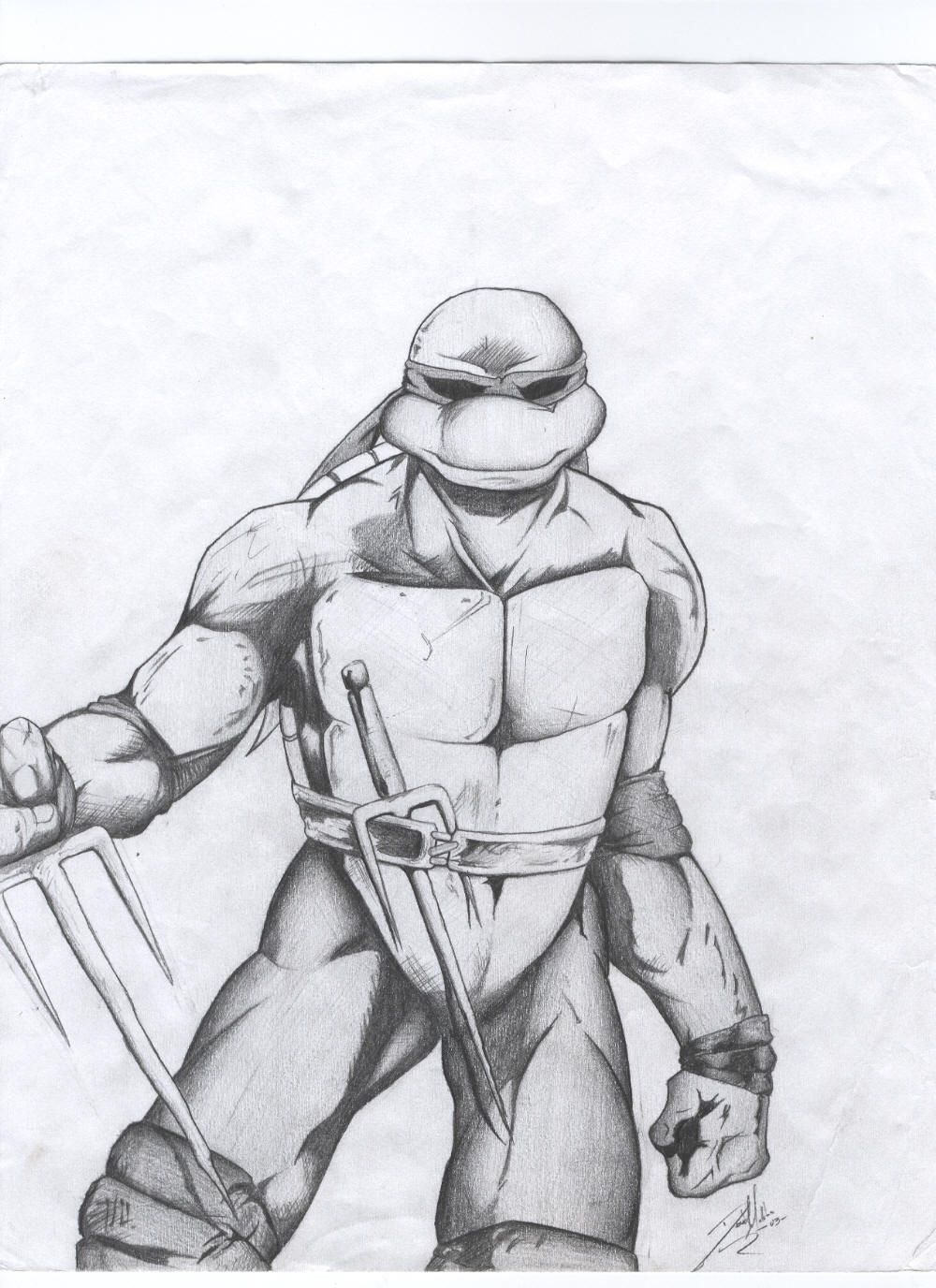 1000x1376 Ninja Turtle - Ninja Pencil Drawing