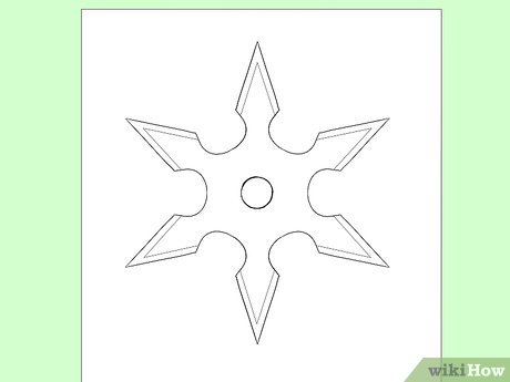 460x345 How To Draw A Ninja Star Steps - Ninja Star Drawing