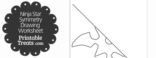 610x229 Ninja Star Symmetry Drawing Worksheet Printable - Ninja Star Drawing