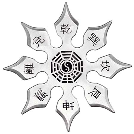 450x450 Ying Yang Eight Point Throwing Star - Ninja Star Drawing