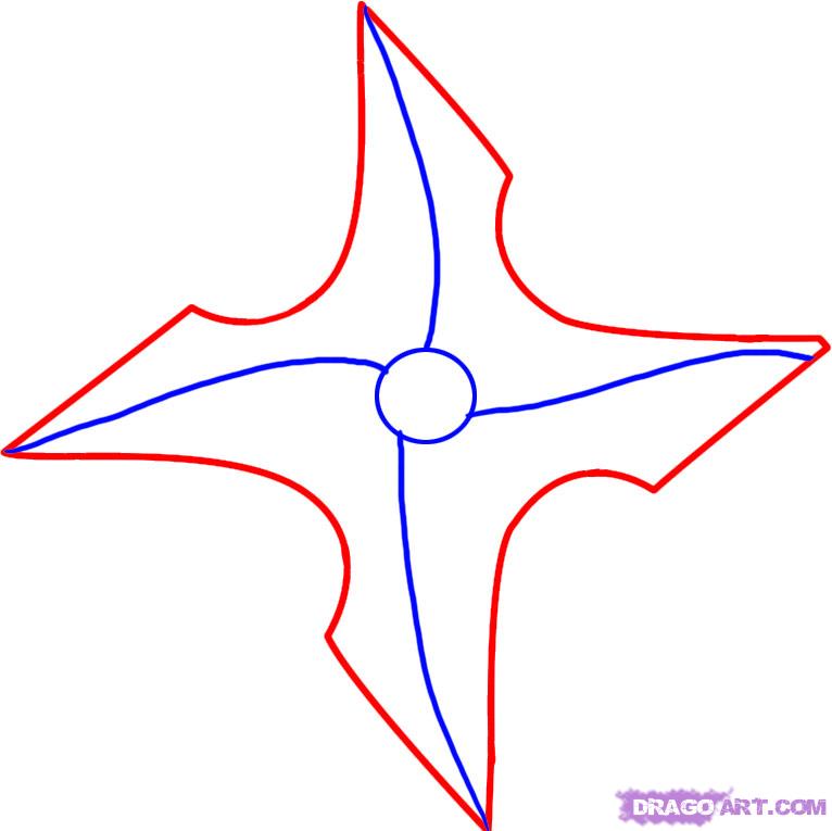 766x765 How To Draw A Ninja Star, Step - Ninja Star Drawing