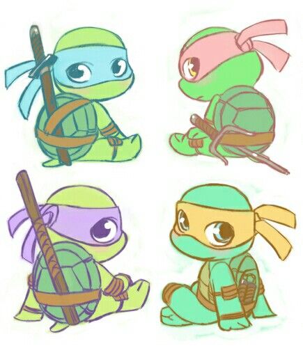 435x500 teenage mutant ninja turtles chibi tattoos ninja turtle - Ninja Turtle Drawing