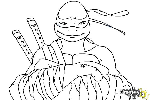 600x400 how to draw leonardo from teenage mutant ninja turtles tmnt - Ninja Turtle Drawing