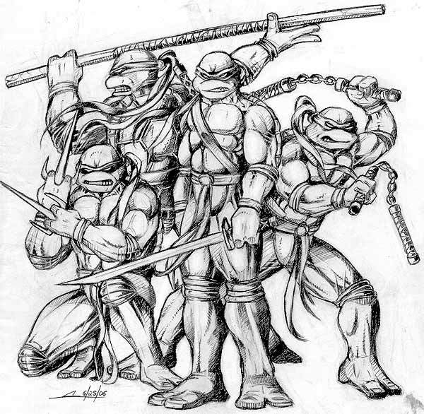 600x586 Tmnt Fan Art - Ninja Turtle Drawing Pictures