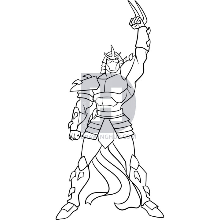 720x720 How To Draw Shredder, Teenage Mutant Ninja Turtles, Step - Ninja Turtle Drawing Pictures