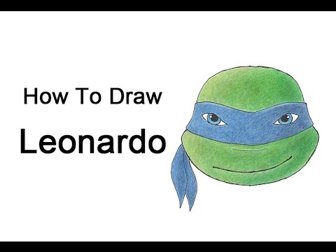 480x360 How To Draw Leonardo From Teenage Mutant Ninja Turtles - Ninja Turtle Face Drawing