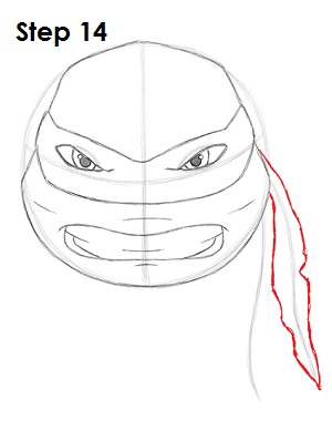 300x388 How To Draw Raphael - Ninja Turtle Face Drawing