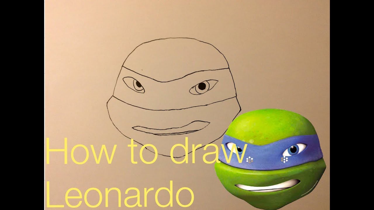 1280x720 How To Draw Leonardo - Ninja Turtle Face Drawing