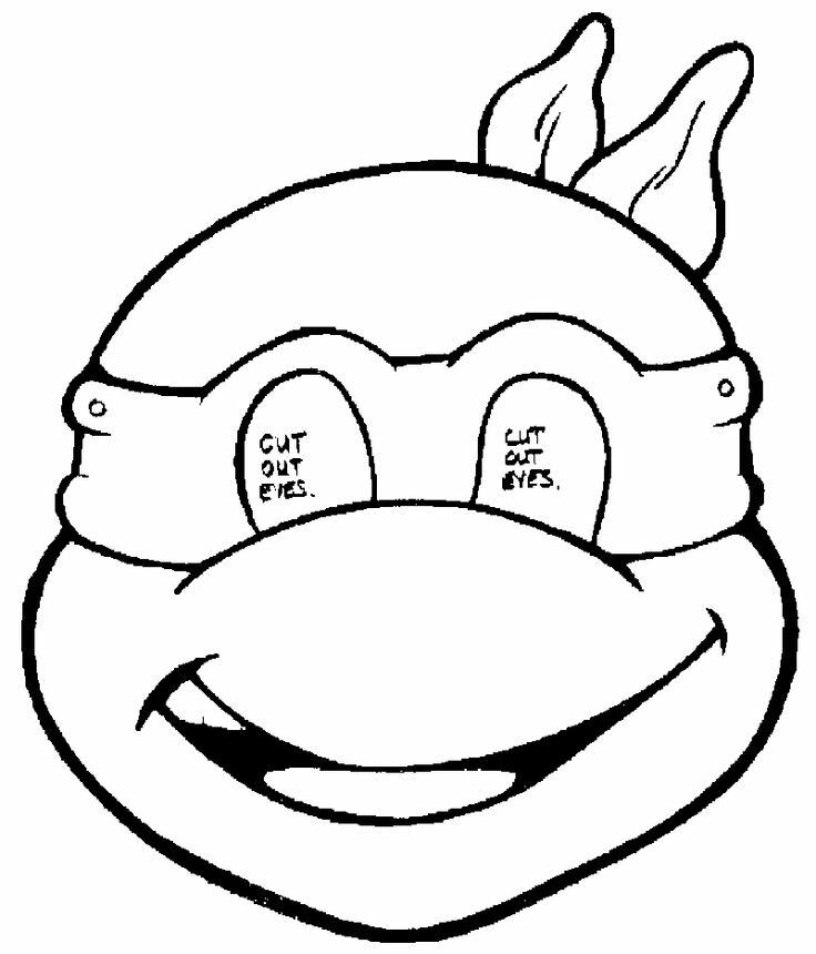 736x860 Teenage Mutant Ninja Turtle Head Cutout Can Be Used For Mask - Ninja Turtle Head Drawing