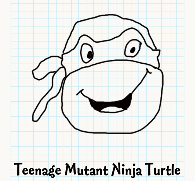 632x586 Drawn Turtle Head - Ninja Turtle Head Drawing
