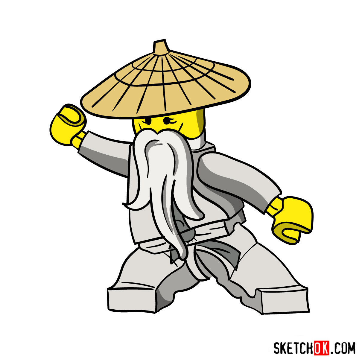 1200x1200 How To Draw Sensei Wu From Lego Ninjago - Ninjago Drawing