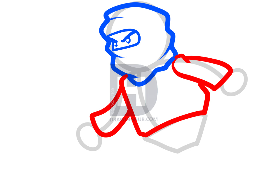 918x652 how to draw jay, ninjago, step - Ninjago Jay Drawing