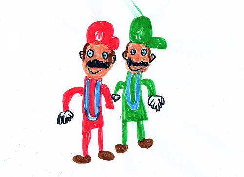 500x364 making fun of crappy kids drawings of nintendo characters - Nintendo Character Drawings