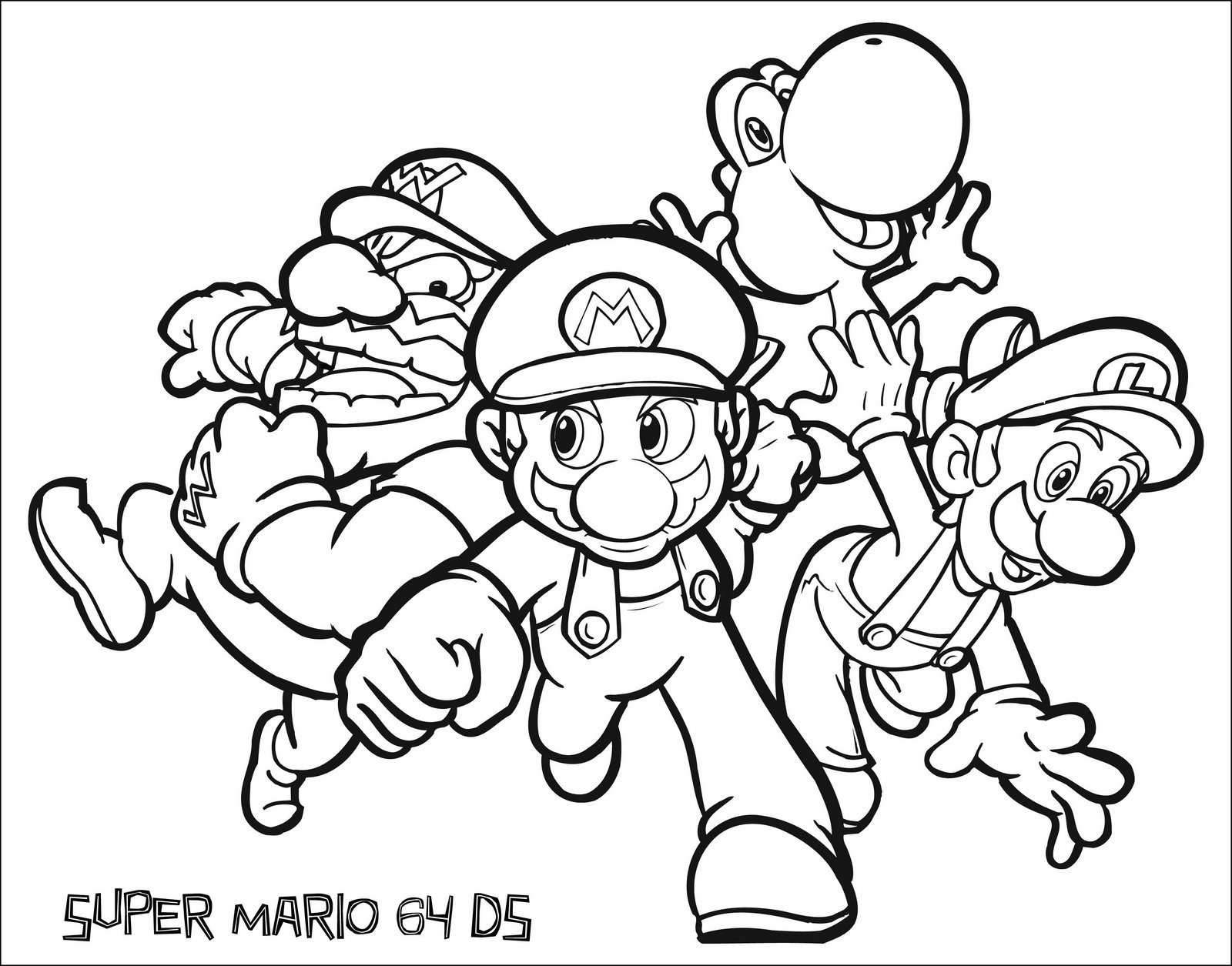 1600x1255 mario coloring pages - Nintendo Character Drawings