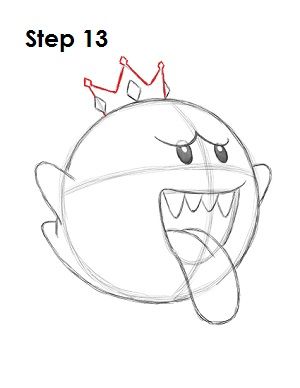 300x388 draw king boo step art in drawings, king boo, art - Nintendo Character Drawings