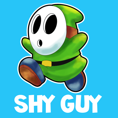 400x400 How To Draw Shy Guy From Nintendo's Super Mario In Instructional - Nintendo Drawings