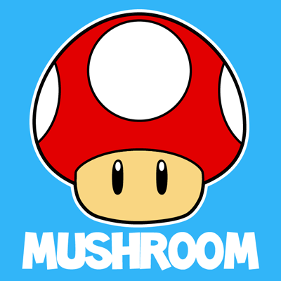 400x400 How To Draw The Mushroom From Nintendo's Super Mario Bros - Nintendo Drawings