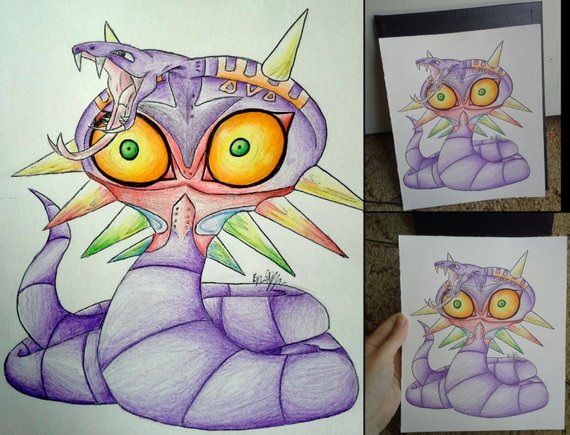 570x435 Custom Mash Up Nintendo Drawings Arbokmajora's Mask Etsy - Nintendo Drawings