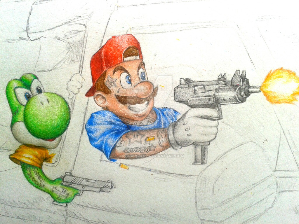 1024x768 Gangsta Nintendo - Nintendo Drawings