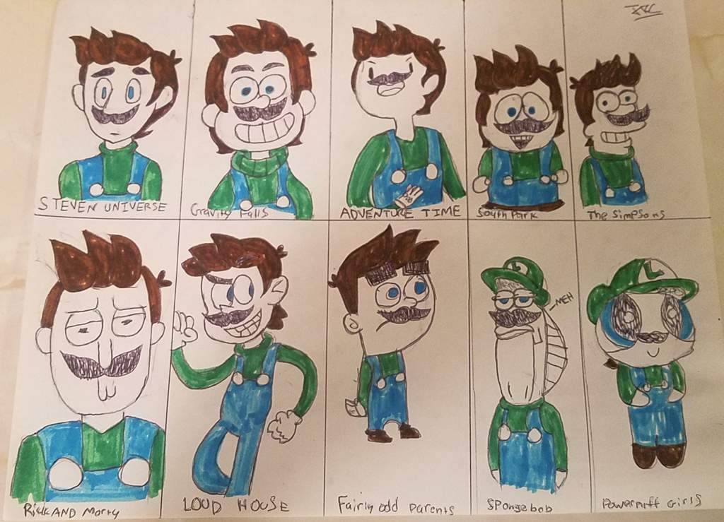 1024x739 Drawing Luigi In Different Art Styles Nintendo Amino - Nintendo Drawings