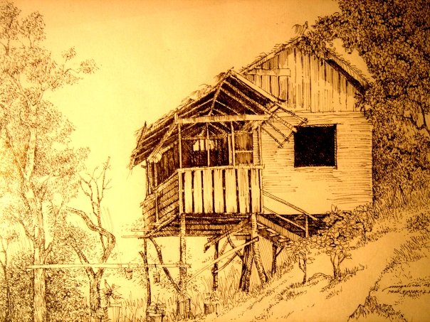 604x453 Nipa Hut In The Philippines First Bar - Nipa Hut Drawing