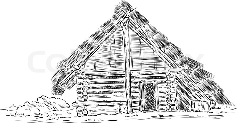 800x417 Vector - Nipa Hut Drawing