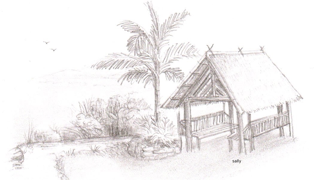 1050x602 Sally's Musings Nipa Hut - Nipa Hut Drawing