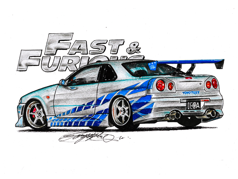 800x600 my new drawing, nissan skyline from fast and furious hope - Nissan Drawing
