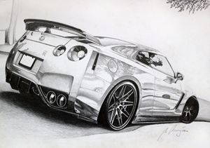 300x211 nissan gtr drawing - Nissan Drawing