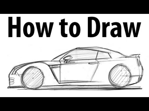 480x360 how to draw a nissan gt r - Nissan Drawing