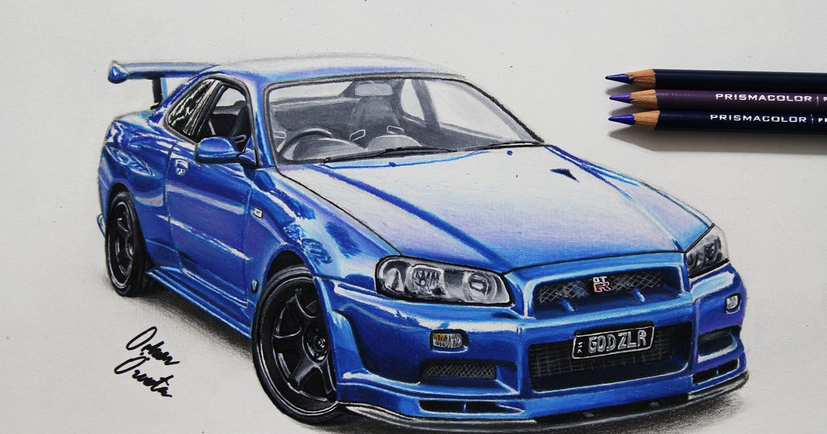 1200x630 nissan gtr skyline drawing - Nissan Gtr Drawing