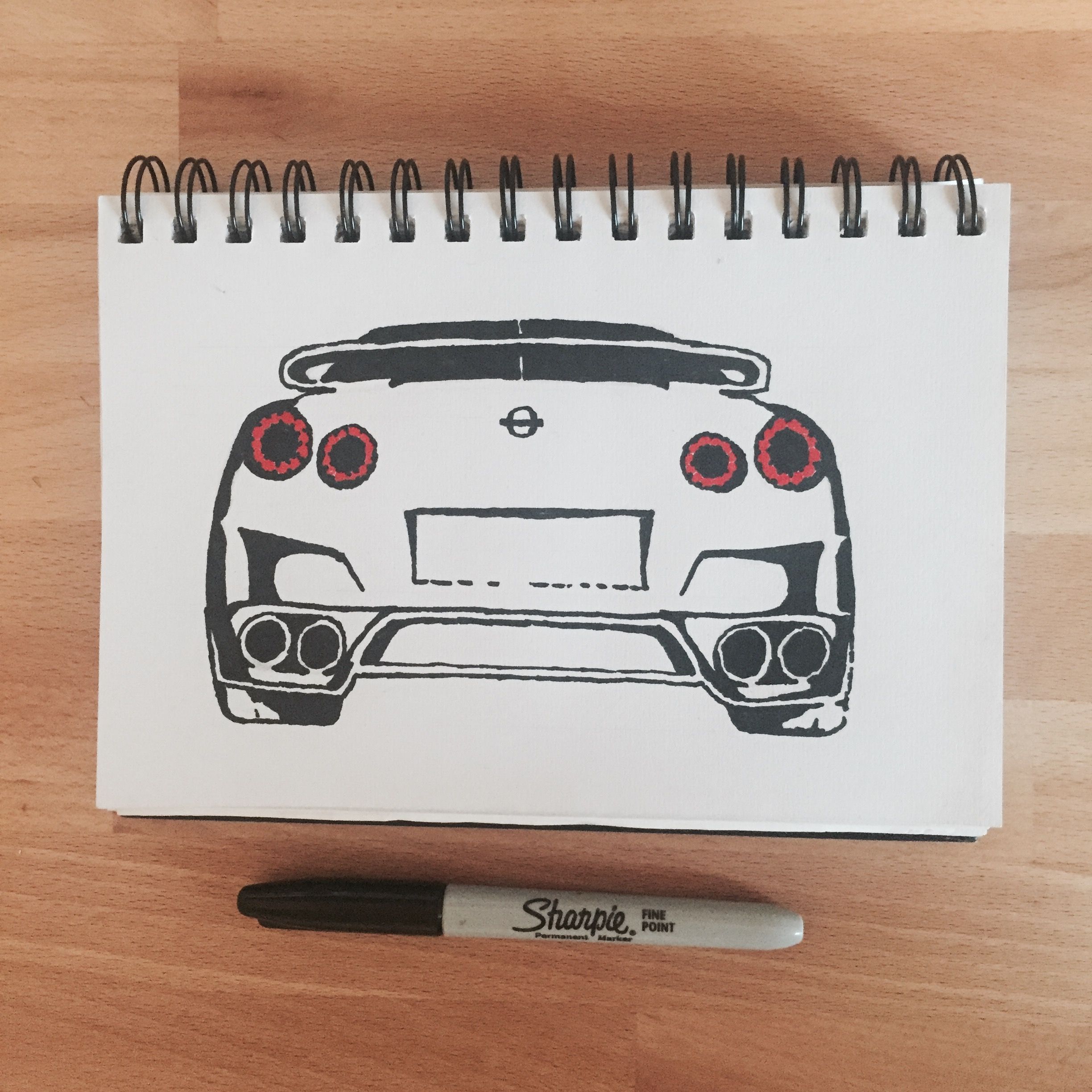 2448x2448 nissan gtr sharpie sketch jap car marker pen drawing art - Nissan Gtr Drawing