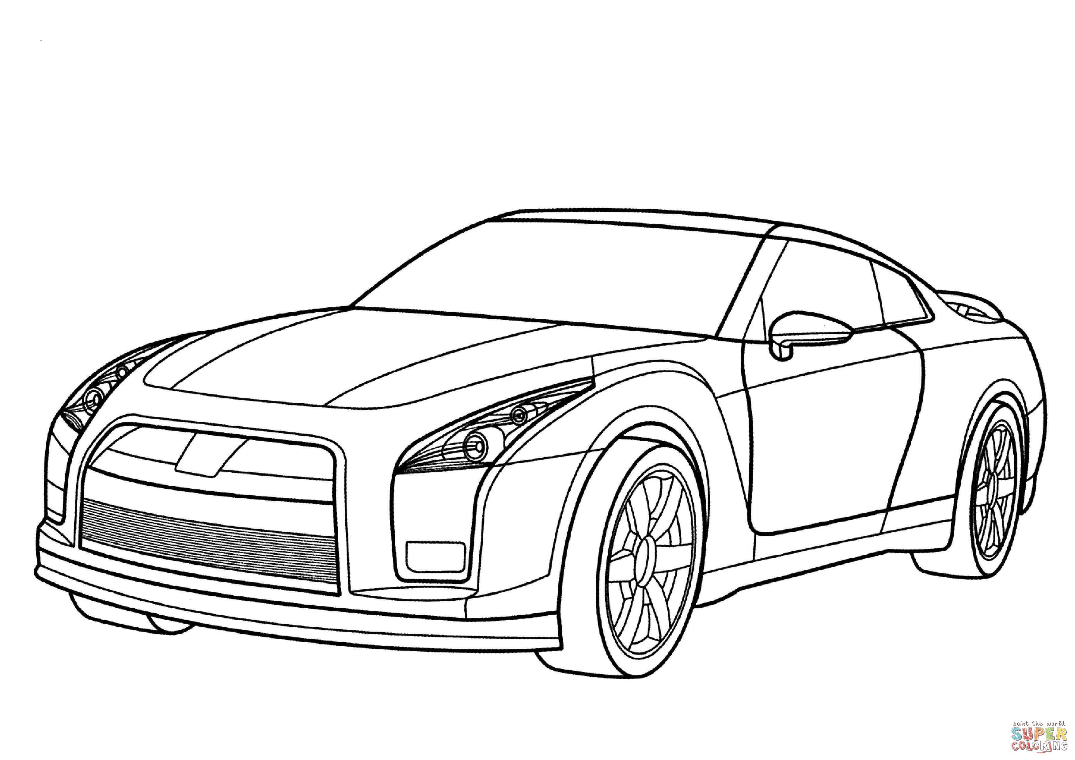 3508x2480 coloriage nissan gtr with drawing at getdrawings free - Nissan Gtr Drawing