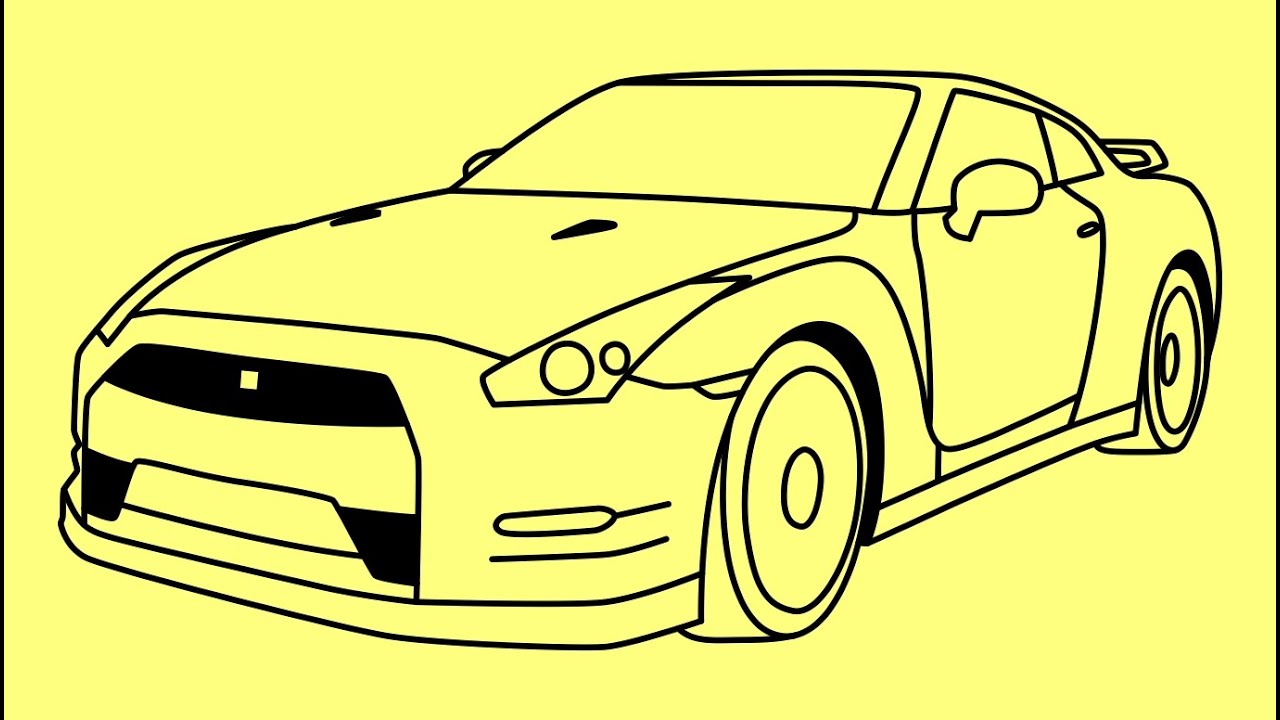1280x720 how to draw a car nissan gtr fast and furious - Nissan Gtr R35 Drawing