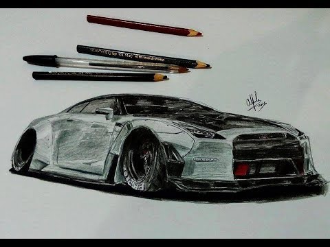 480x360 nissan gtr liberty walk drawing - Nissan Gtr R35 Drawing