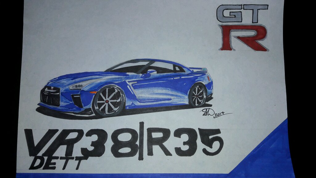 1024x576 nissan gtr drawing - Nissan Gtr R35 Drawing