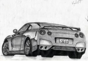300x210 sketch of nissan gtr nissan gtr sketch - Nissan Gtr R35 Drawing