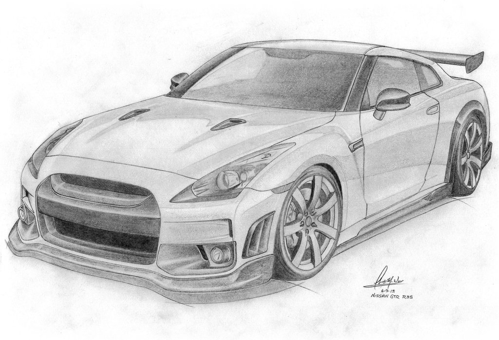 Nissan Gtr R35 Drawing at PaintingValley.com | Explore collection of ...